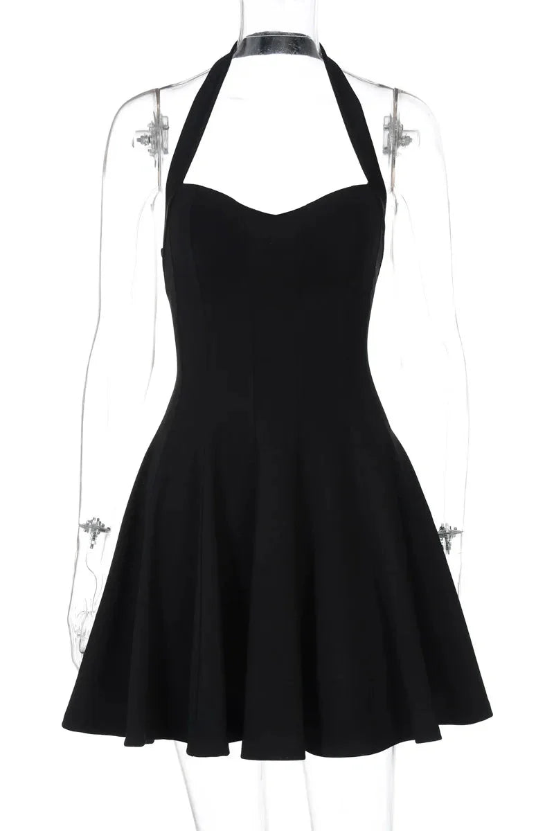 Elegant Slim Backless A-Line Sleeveless Mini Dress