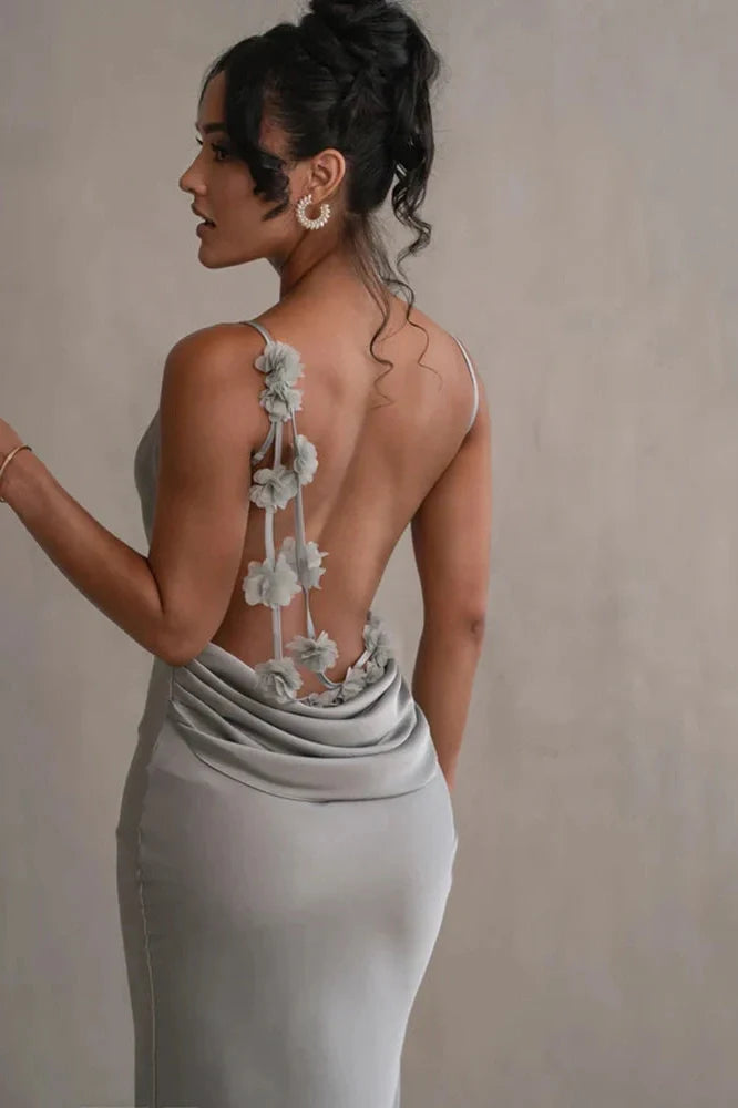 Backless Spaghetti Strap Sleeveless Maxi Dress