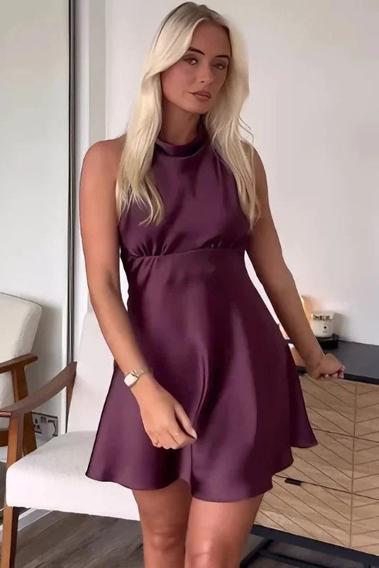 Elegant Sleeveless Backless Mini Dress