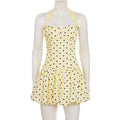 Polka Dot High Waist Slim Sleeveless Mini Dress