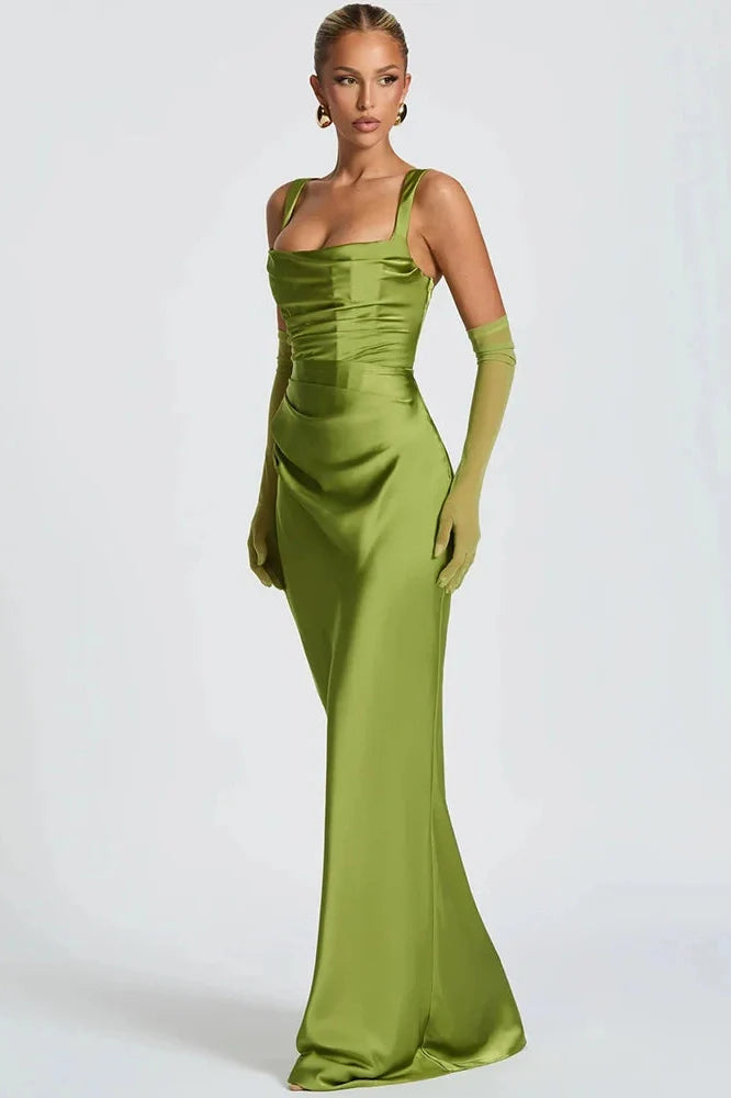 Backless Off-Shoulder Sleeveless Lace-Up Bodycon Maxi Dress