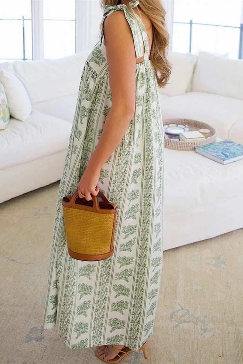 Sleeveless Shoulder Strap Loose Maxi Dress