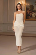 Strapless Bodycon See-Through Maxi Dress