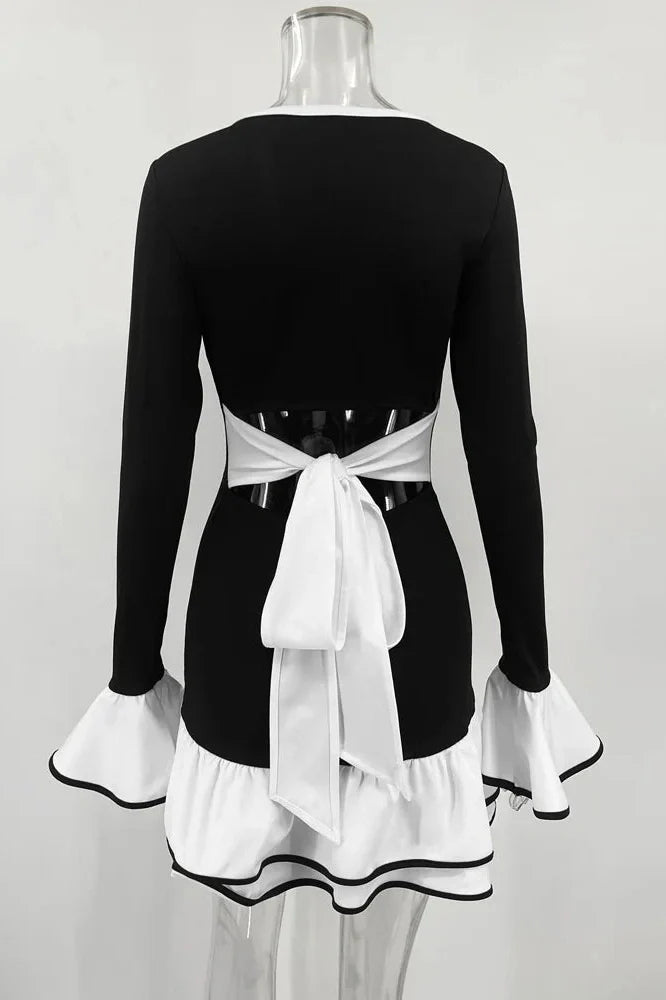Elegant Backless Slim High Waist Mini Dress
