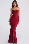 Spaghetti Strap Backless Zipper Sleeveless Maxi Dress