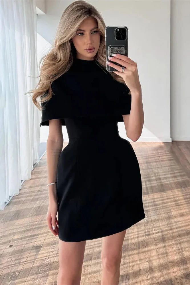 Elegant Patchwork High Waist Mini Dress
