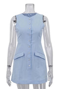 Patchwork Sleeveless Mini Dress