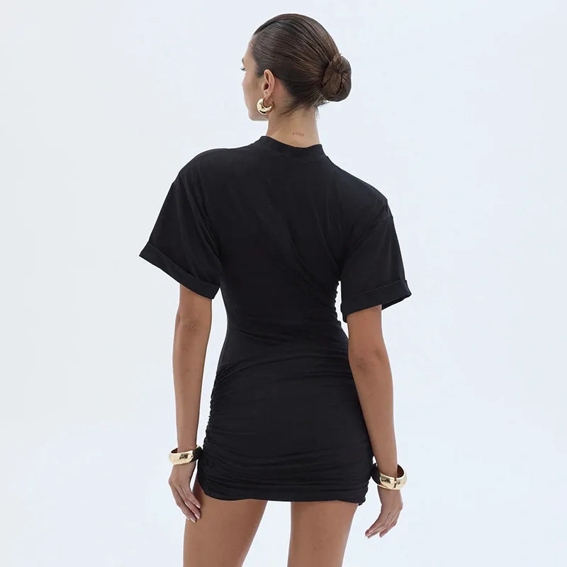 Short Sleeve Slim Mini Dress