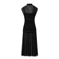 Elegant See Through Patchwork High Waist Maxi Dress