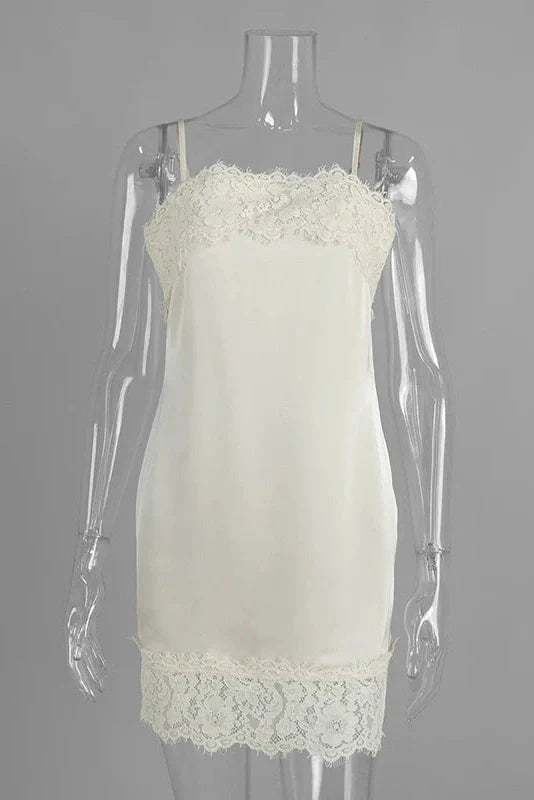 Elegant Lace Sleeveless Mini Dress