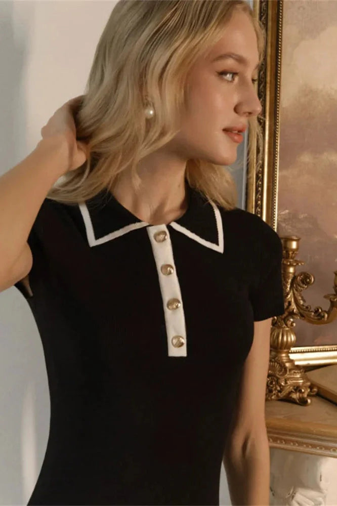 Elegant Short Sleeve Bodycon Mini Dress