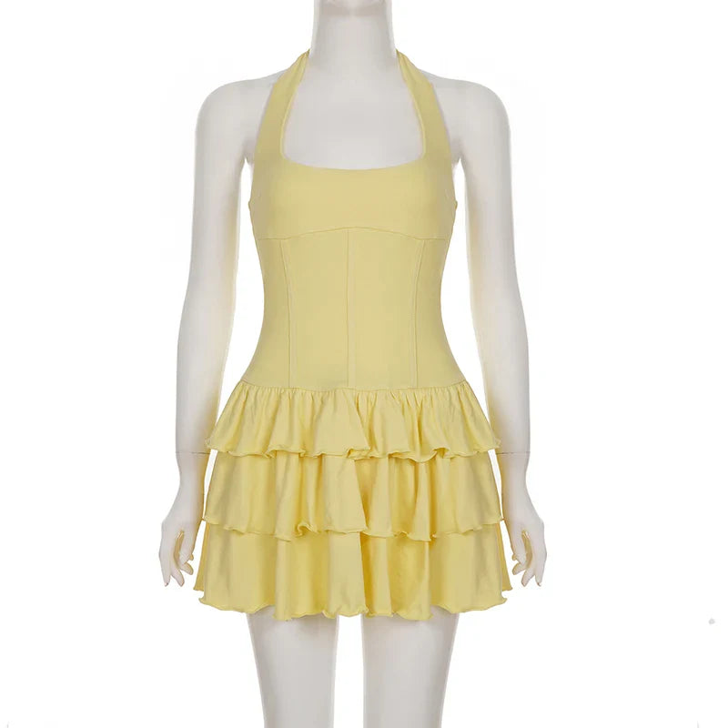 Sleeveless High Waist Slim Mini Dress