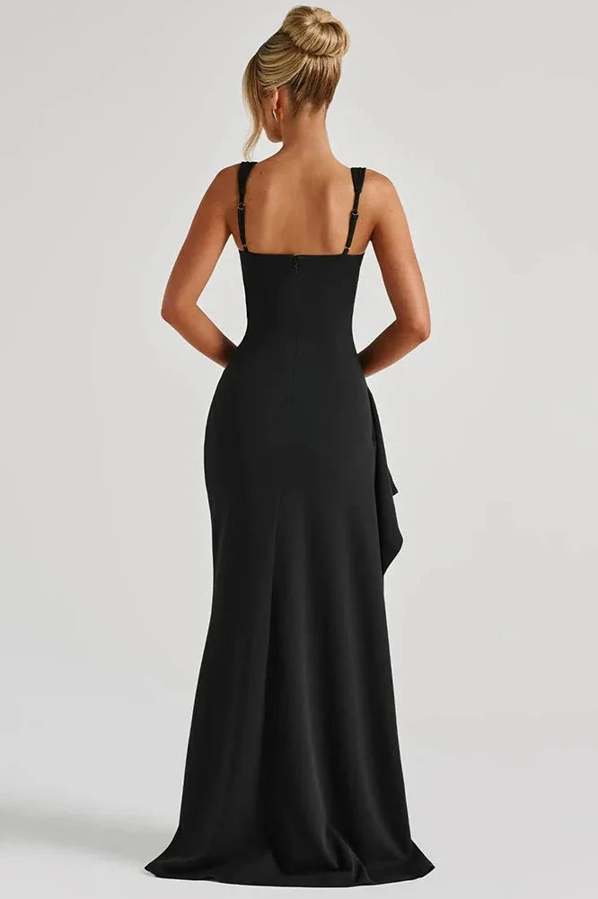 Backless Spaghetti Strap Sleeveless High Split Maxi Dress