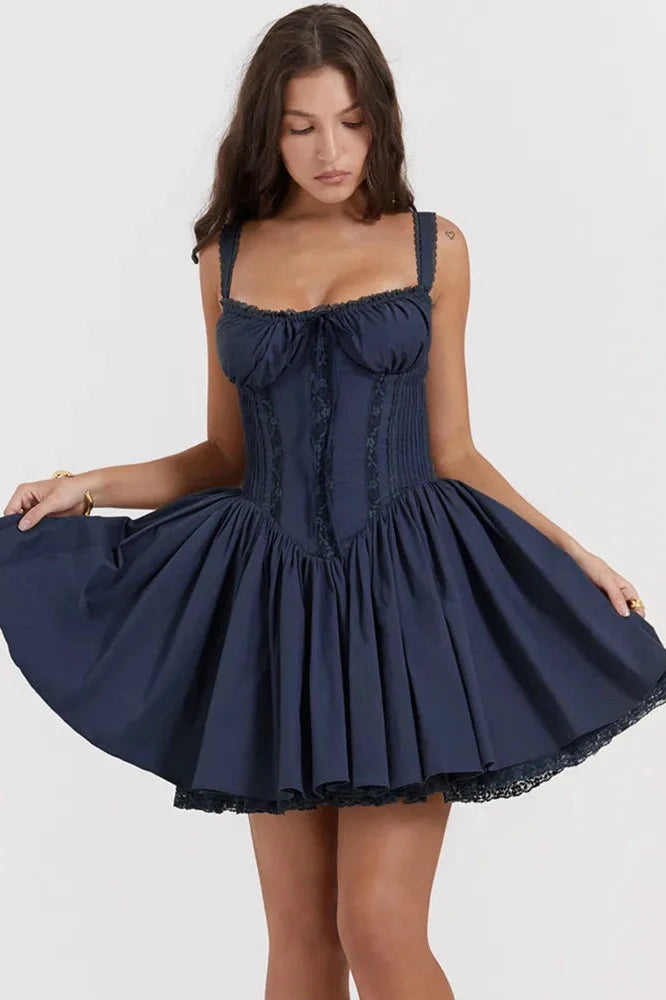 Elegant Spaghetti Strap Strapless Backless A-line Mini Dress