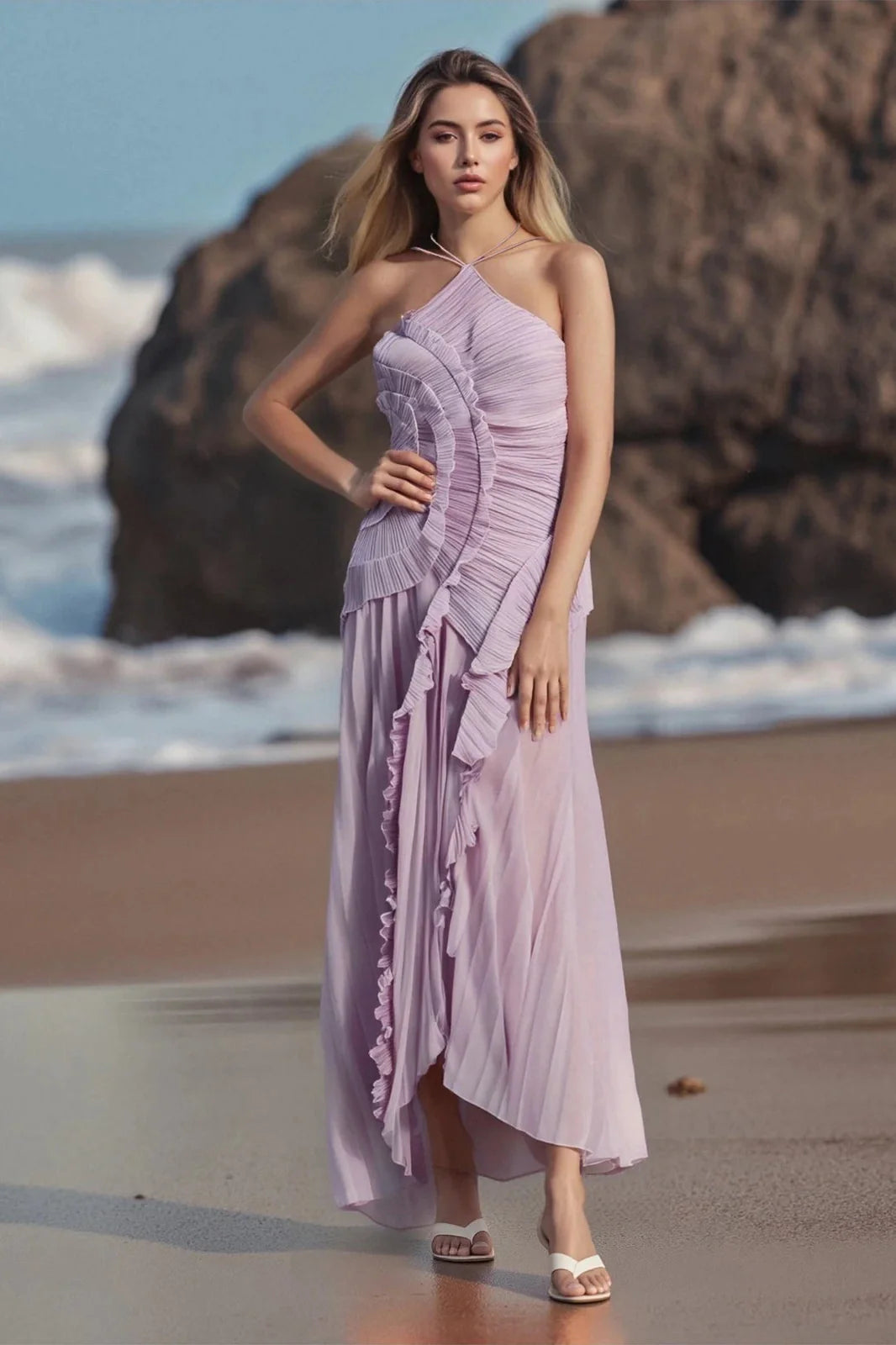 Elegant Sleeveless A-Line Maxi Dress