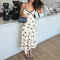 Printed V-Neck Sleeveless Patchwork Maxi Dress