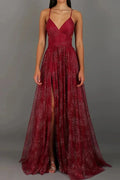 Hollow Out Sleeveless V-Neck High Waist Pleated Maxi Dress