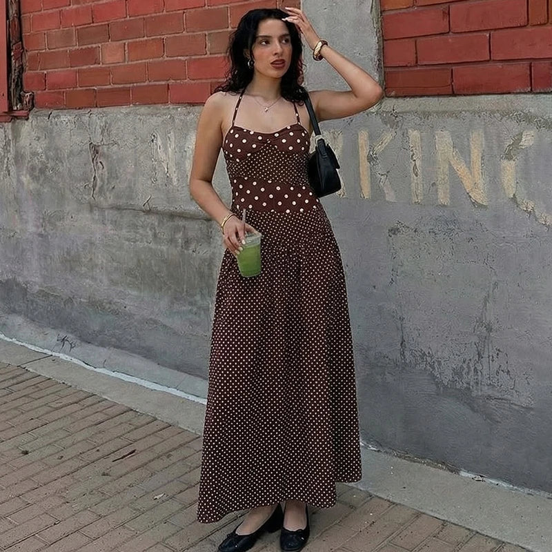 Elegant Pleated Backless Maxi Dress