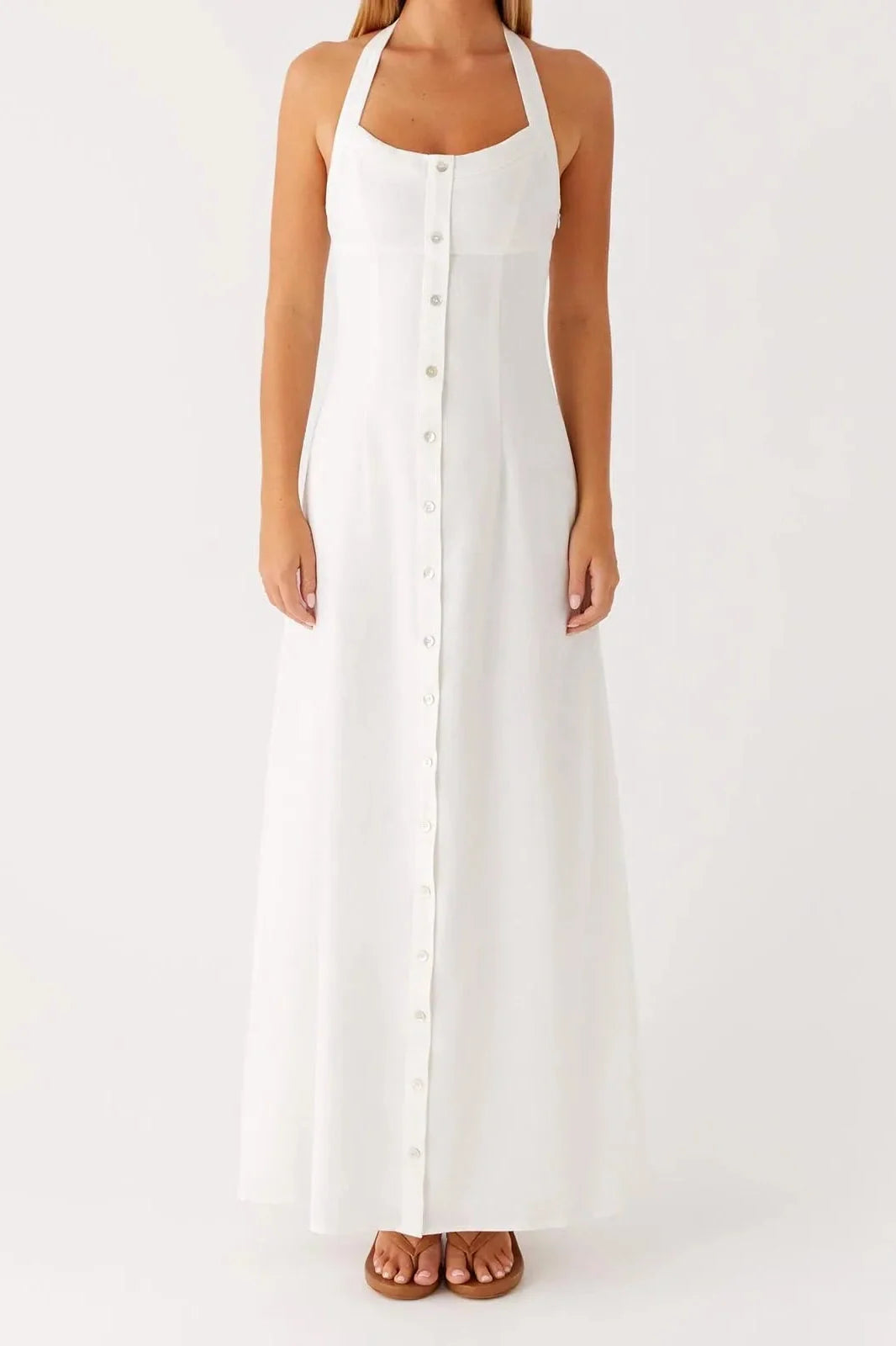 Elegant Sleeveless Backless Maxi Dress