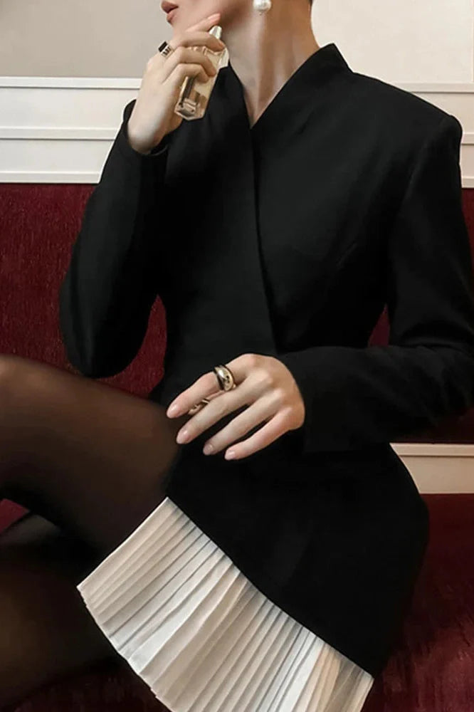 Elegant Long Sleeve High Waist Slim Mini Dress