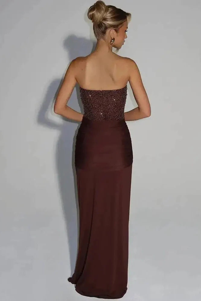 Off-Shoulder Strapless Backless Sleeveless Maxi Dress