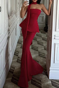 Elegant Off-Shoulder Fit Maxi Dress