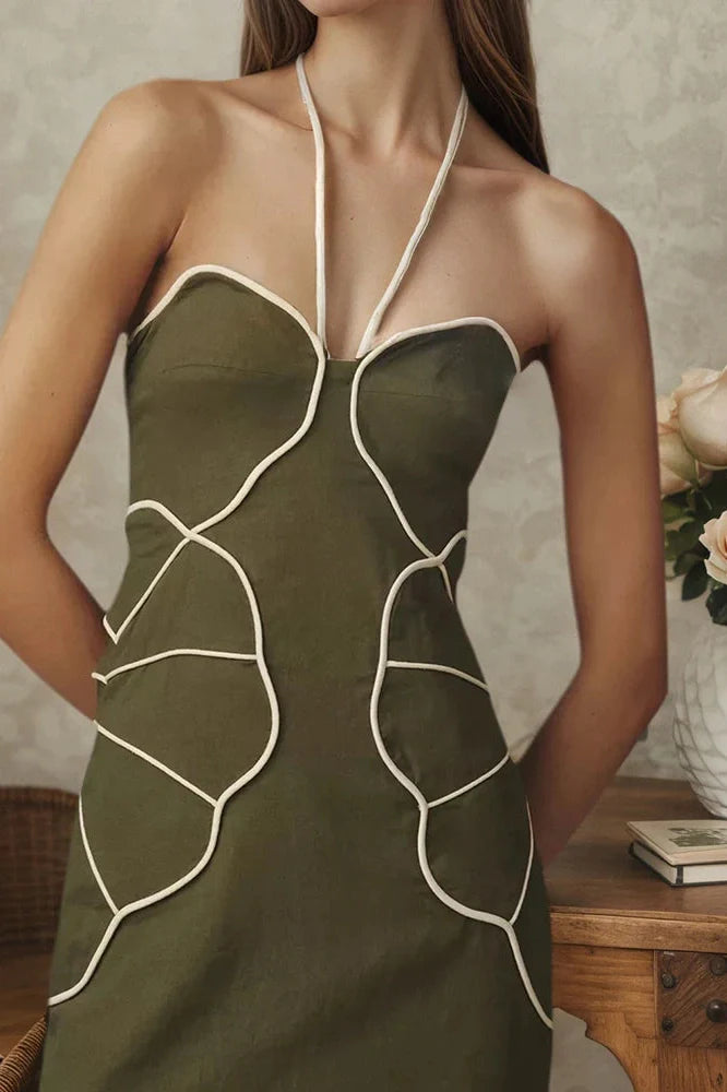 Elegant Hollow Out Slim Sleeveless Backless Mini Dress