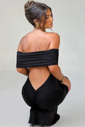 Strapless Off-shoulder Sleeveless Backless Maxi Dress