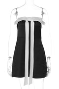 Lace-Up Slim Off-Shoulder Bodycon Mini Dress