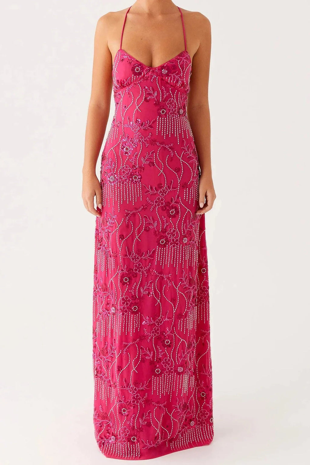 Sleeveless Backless Spaghetti Strap Maxi Dress