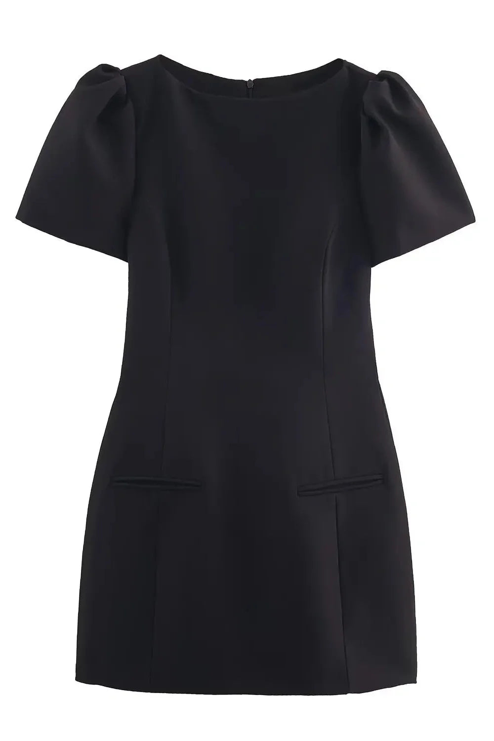 Elegant A-Line Pocket Slim High-Waisted Mini Dress