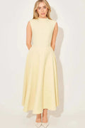 Sleeveless High Waist Pleated Midi Dress