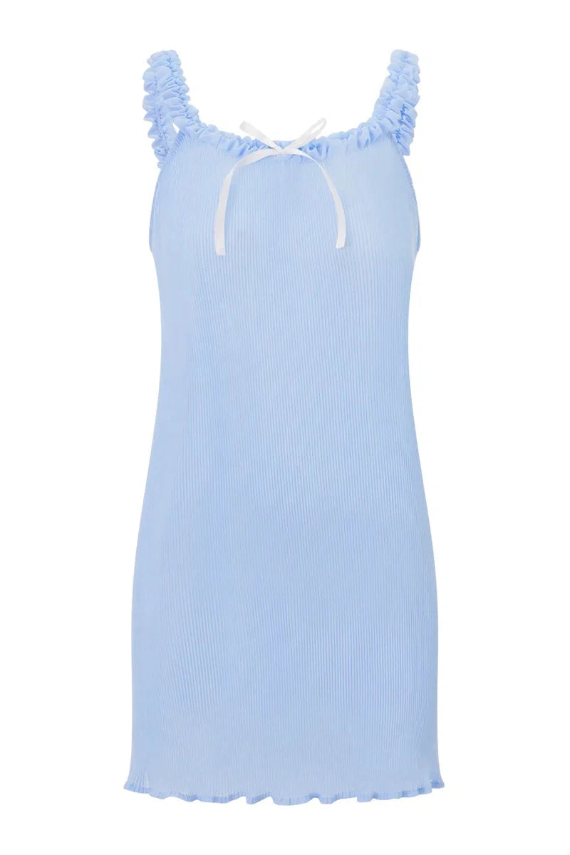 Sleeveless Pleated Mini Dress