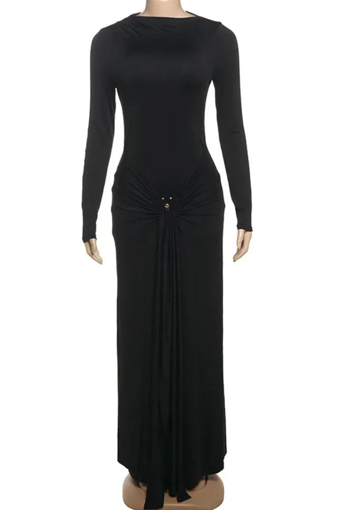 Elegant Long Sleeve Bodycon Maxi Dress