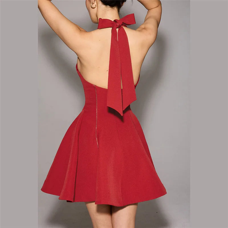 Elegant Sleeveless High Waist Mini Dress