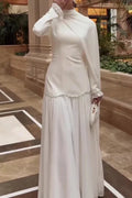 Elegant O-Neck Slim Long Sleeve Maxi Dress