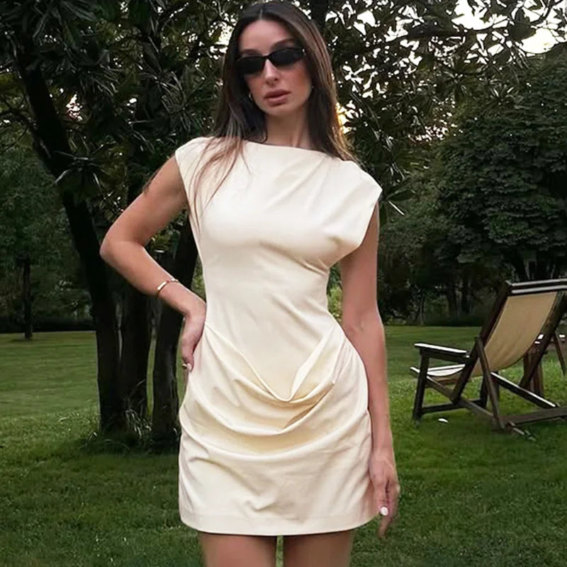 Elegant Patchwork Sleeveless Mini Dress