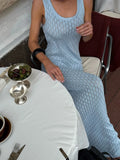 Elegant Hollow Out Sleeveless Maxi Dress