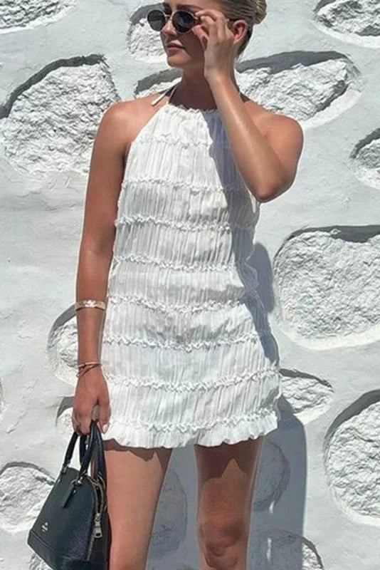 Elegant Backless Lace Up Bodycon Mini Dress