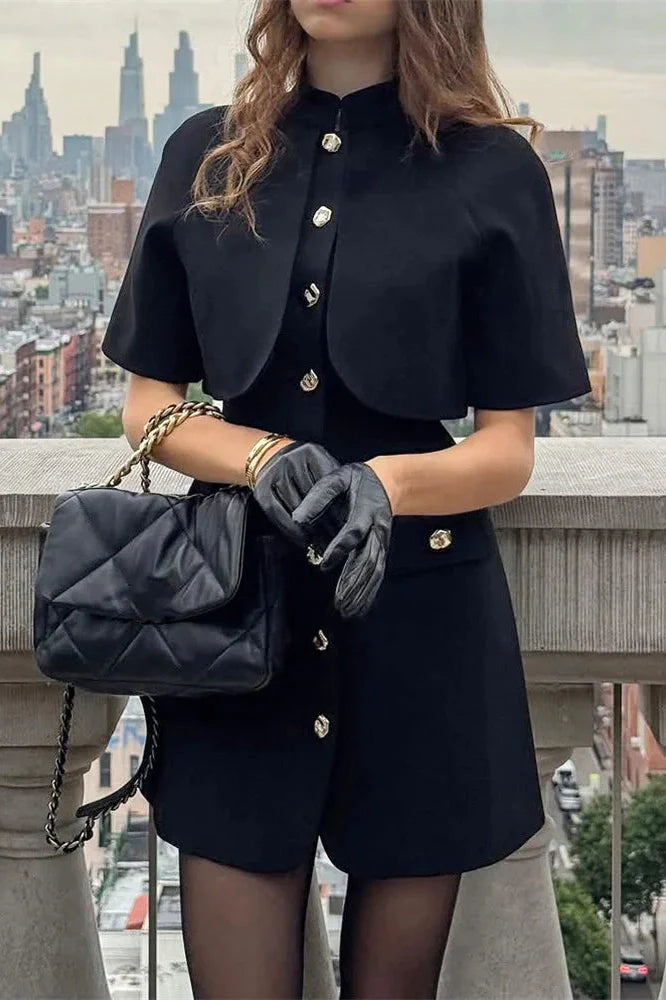 Patchwork Short Sleeve Slim Mini Dress
