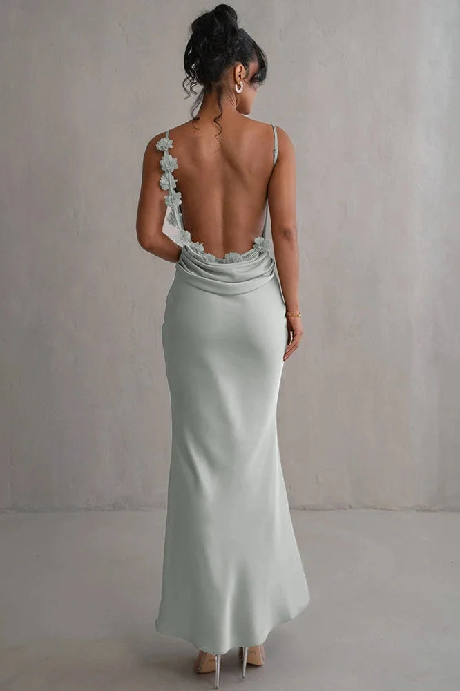 Backless Spaghetti Strap Sleeveless Maxi Dress