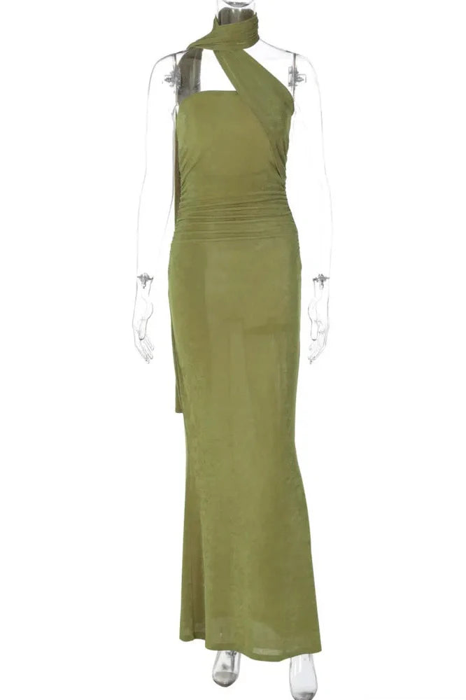 Strapless Off-shoulder Sleeveless Bodycon Maxi Dress