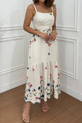 Hollow Out Printed Sleeveless High Waist Maxi Dress