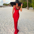 Lace Patchwork Backless Maxi Dress