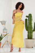 Bodycon Slim One-Shoulder Patchwork Maxi Dress