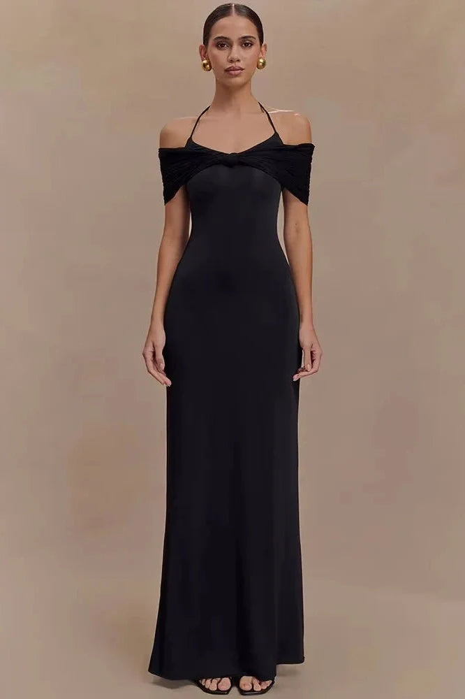 Off-Shoulder Strapless Sleeveless Backless Maxi Dress