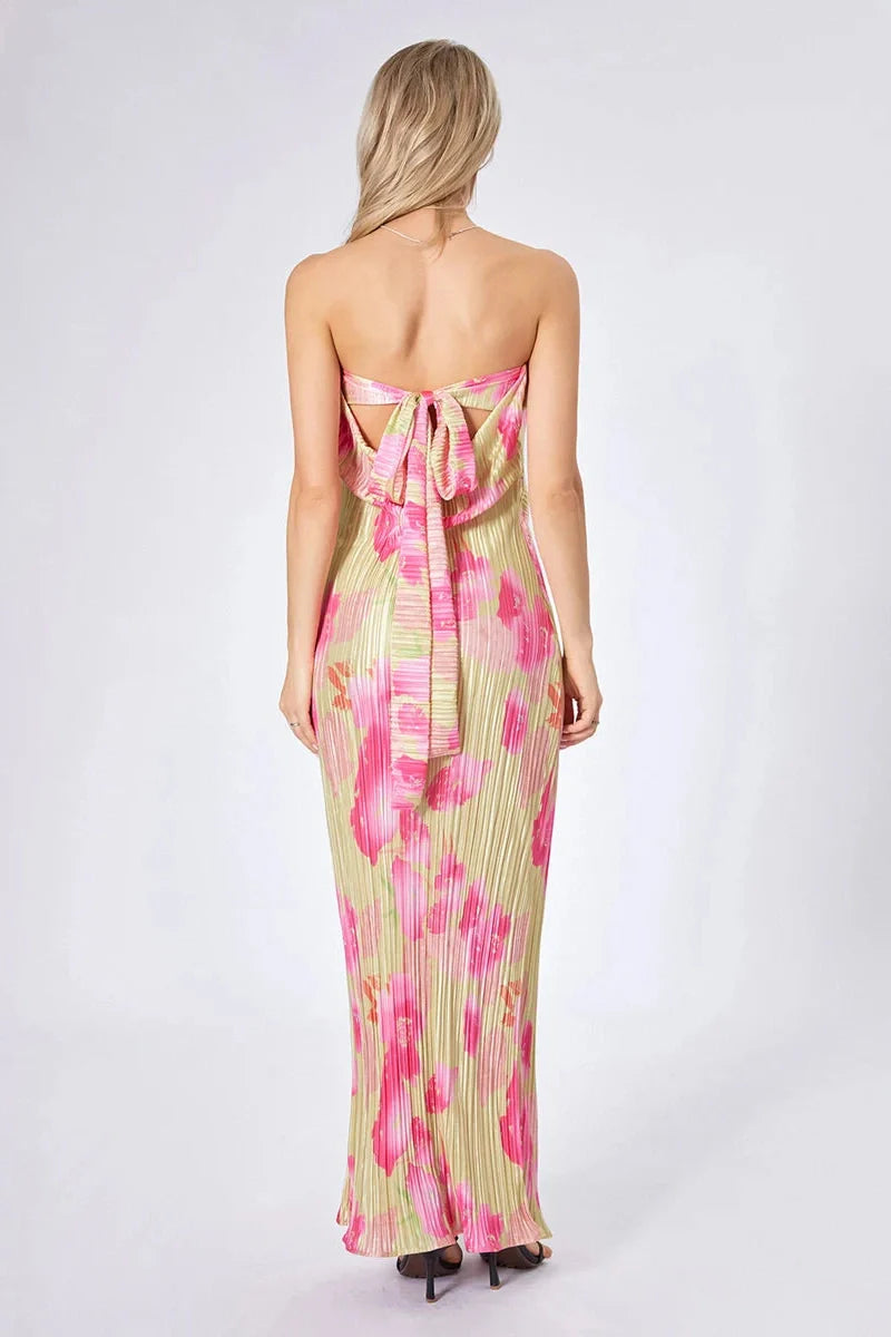 Sleeveless Off-Shoulder Strapless Maxi Dress