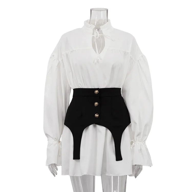 Flare Sleeve High Waist Mini Dress
