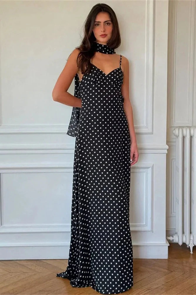 V-Neck Backless Patchwork Printed Maxi Dress