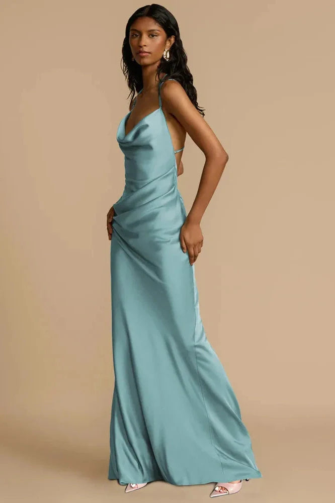 Spaghetti Strap Backless Sleeveless Bodycon Maxi Dress